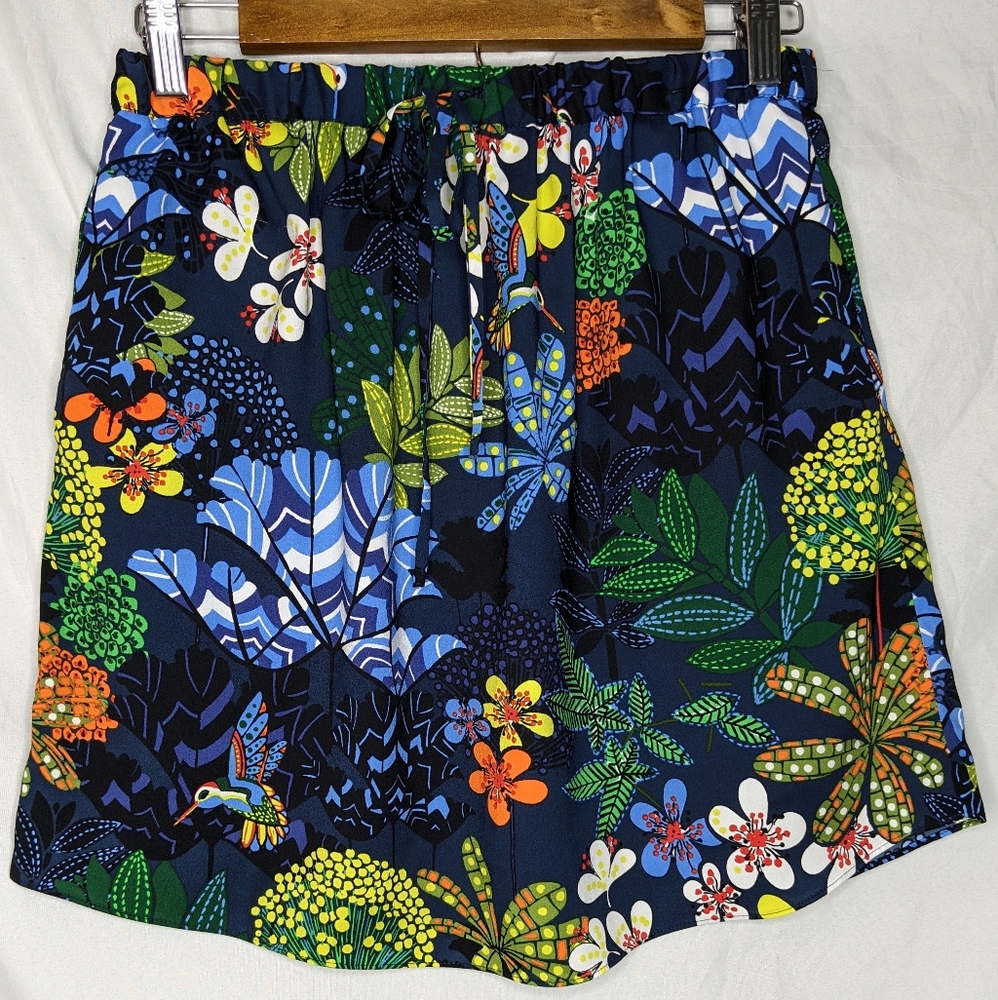 LOFT Floral Hummingbird Skirt, XS Petite